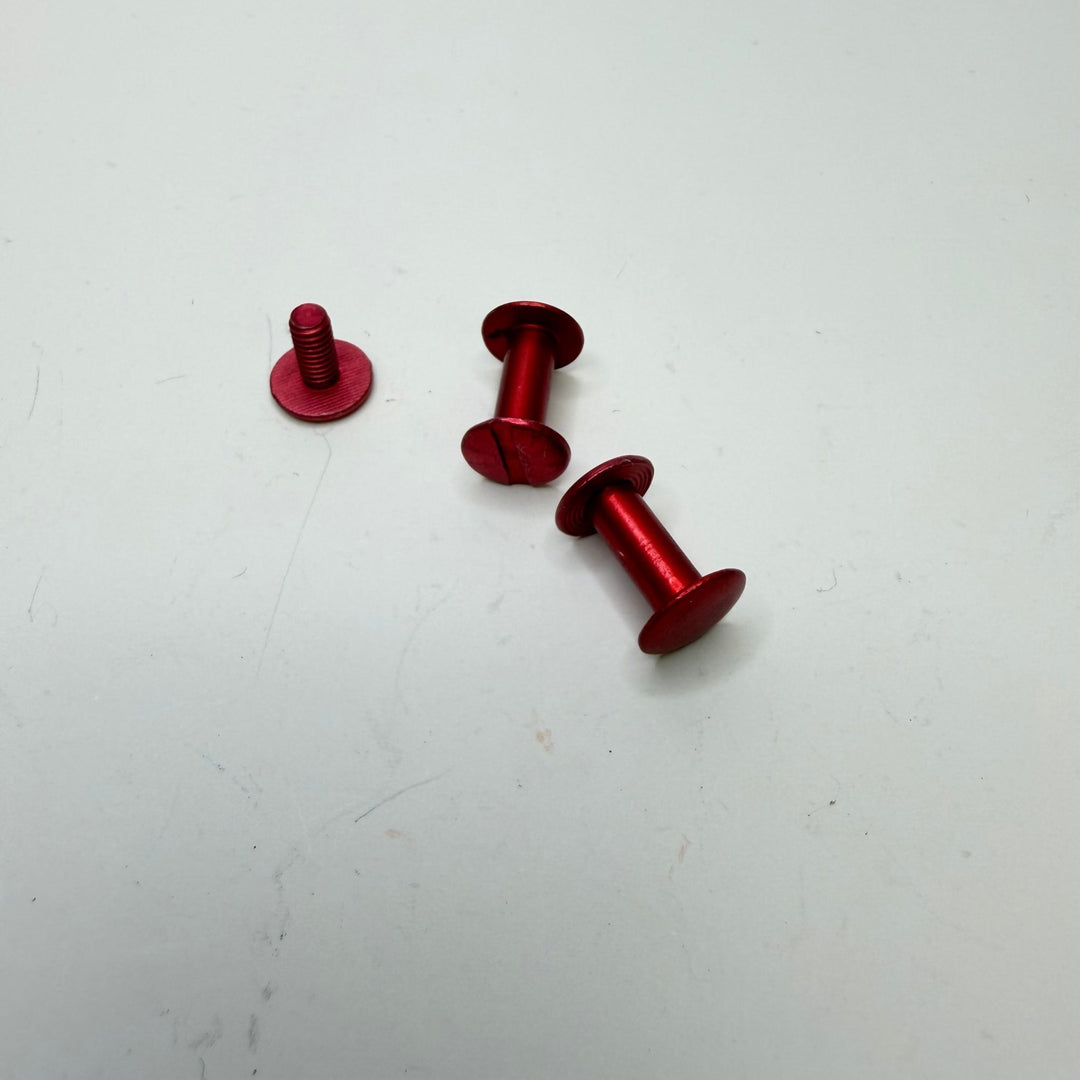 Screw In Pedestal Button - 10MM Metal - Red - True Deadstock supplies Fabric by private - Sustainable Textile | FABCYCLE