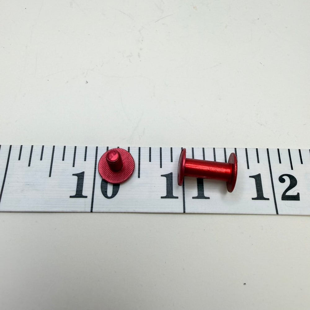 Screw In Pedestal Button - 10MM Metal - Red - True Deadstock supplies Fabric by private - Sustainable Textile | FABCYCLE