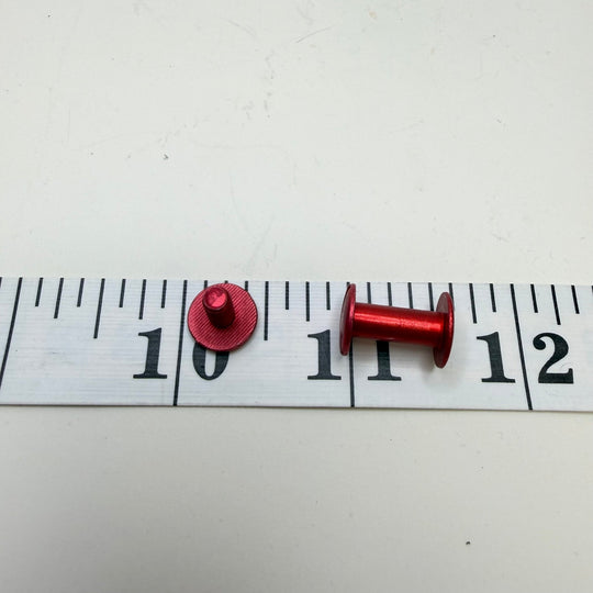 Screw In Pedestal Button - 10MM Metal - Red - True Deadstock supplies Fabric by private - Sustainable Textile | FABCYCLE