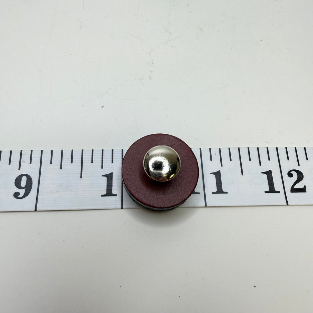 Screw In Pedestal Button - 20MM - Burgundy/Silver - True Deadstock supplies Fabric by private - Sustainable Textile | FABCYCLE