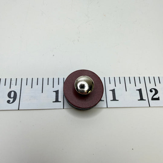Screw In Pedestal Button - 20MM - Burgundy/Silver - True Deadstock supplies Fabric by private - Sustainable Textile | FABCYCLE