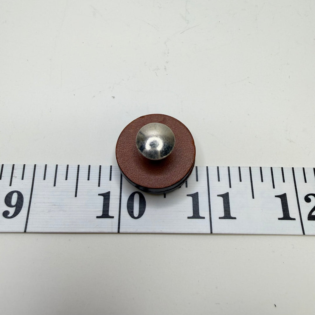 Screw In Pedestal Button - 20MM - Light Brown/Silver - True Deadstock supplies Fabric by private - Sustainable Textile | FABCYCLE