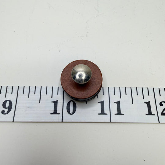 Screw In Pedestal Button - 20MM - Light Brown/Silver - True Deadstock supplies Fabric by private - Sustainable Textile | FABCYCLE