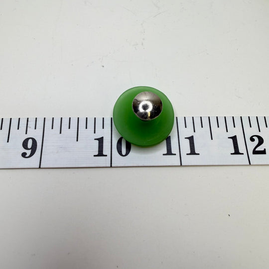 Screw In Pedestal Button - 20MM Plastic - Light Green/Silver - True Deadstock supplies Fabric by private - Sustainable Textile | FABCYCLE