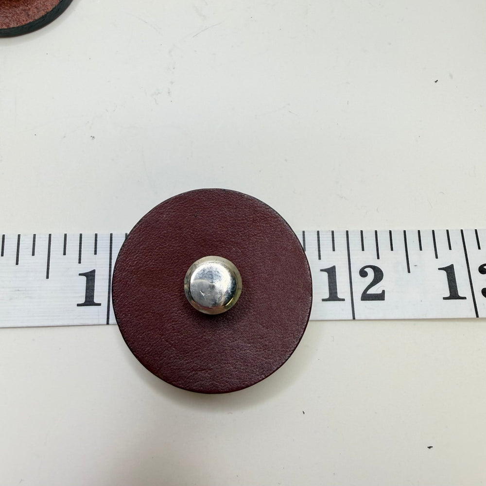 Screw In Pedestal Button - 40MM - Burgundy/Silver - True Deadstock supplies Fabric by private - Sustainable Textile | FABCYCLE