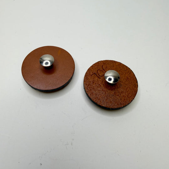 Screw In Pedestal Button - 40MM - Light Brown/Silver - True Deadstock supplies Fabric by private - Sustainable Textile | FABCYCLE