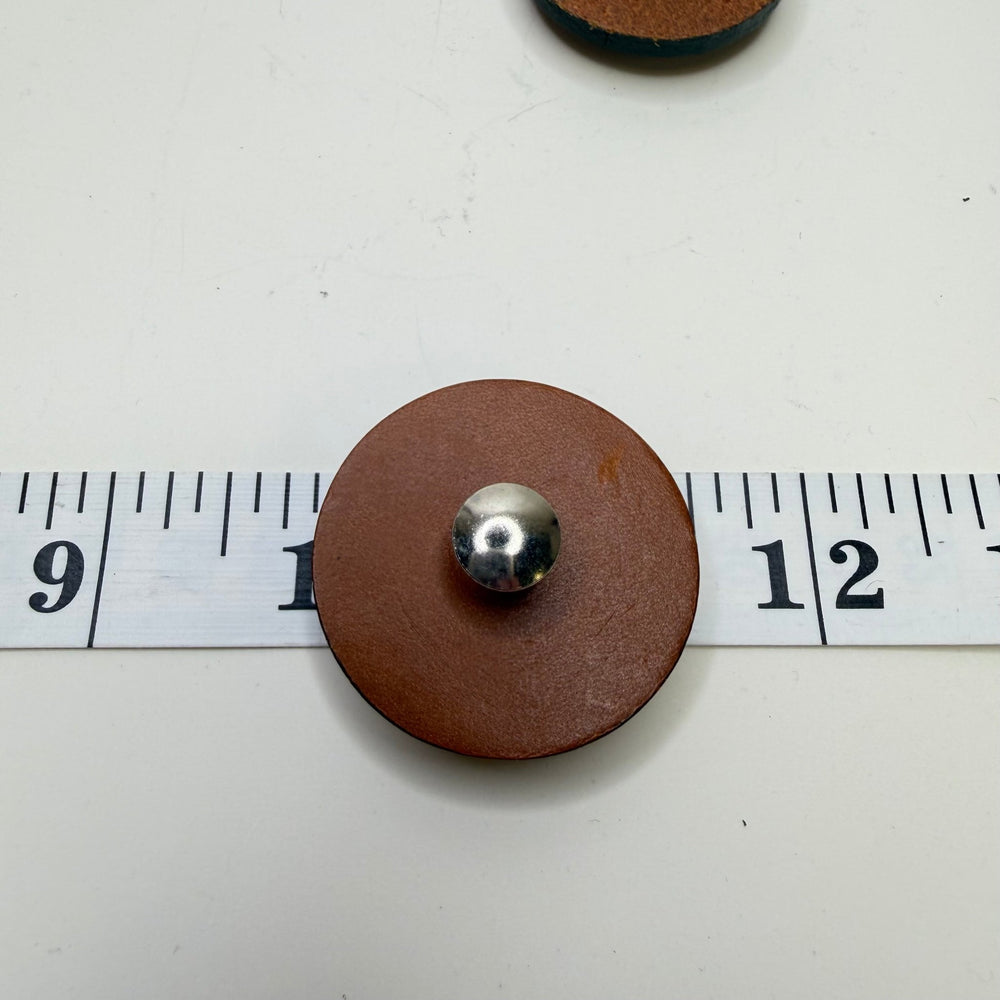 Screw In Pedestal Button - 40MM - Light Brown/Silver - True Deadstock supplies Fabric by private - Sustainable Textile | FABCYCLE