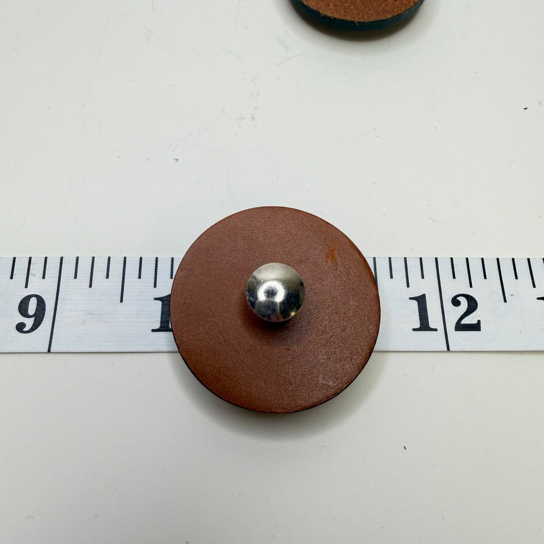 Screw In Pedestal Button - 40MM - Light Brown/Silver - True Deadstock supplies Fabric by private - Sustainable Textile | FABCYCLE