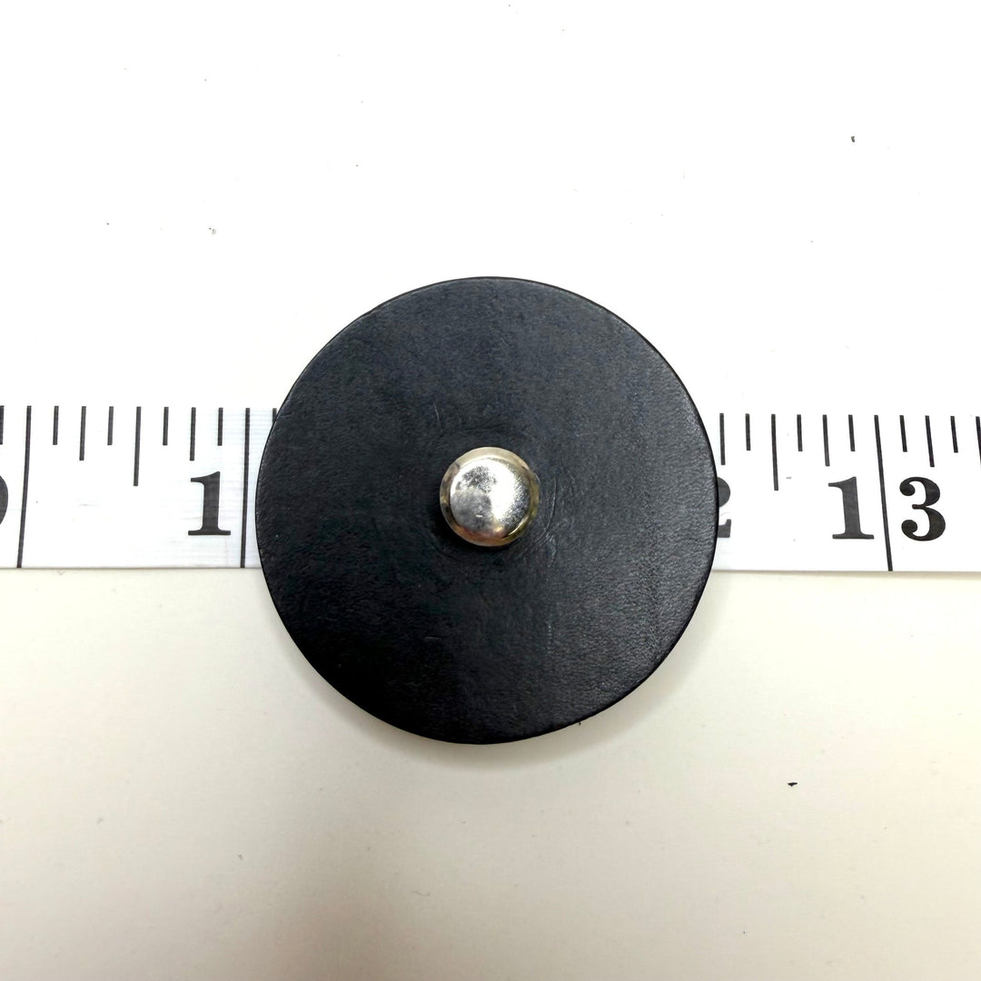 Screw In Pedestal Button - 50MM - Black/Silver - True Deadstock supplies Fabric by private - Sustainable Textile | FABCYCLE