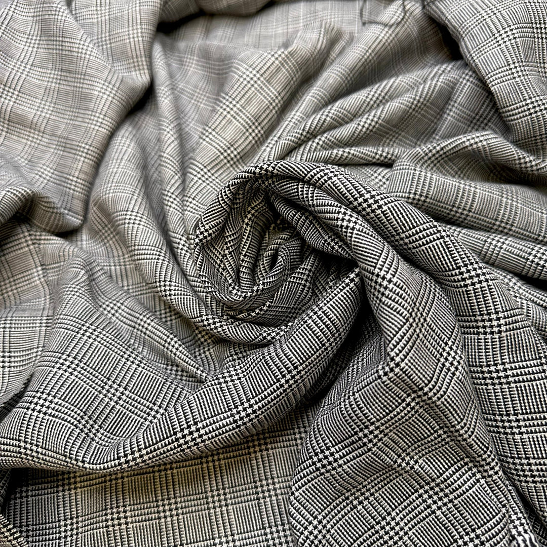 Sculptor - Cotton Woven - Black/White Plaid - 1.1M Bundle - True Deadstock fabric Fabric by private - Sustainable Textile | FABCYCLE