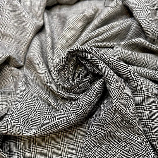Sculptor - Cotton Woven - Black/White Plaid - 1.1M Bundle - True Deadstock fabric Fabric by private - Sustainable Textile | FABCYCLE