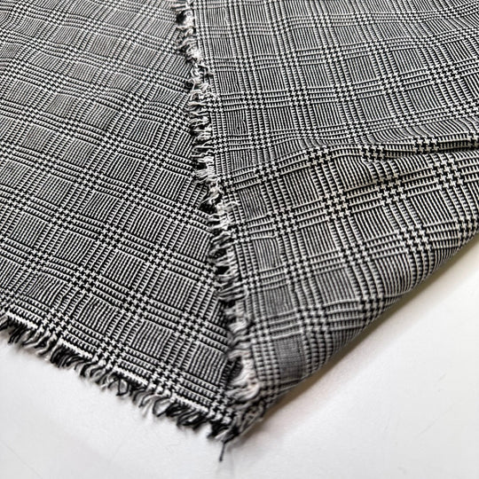 Sculptor - Cotton Woven - Black/White Plaid - 1.1M Bundle - True Deadstock fabric Fabric by private - Sustainable Textile | FABCYCLE
