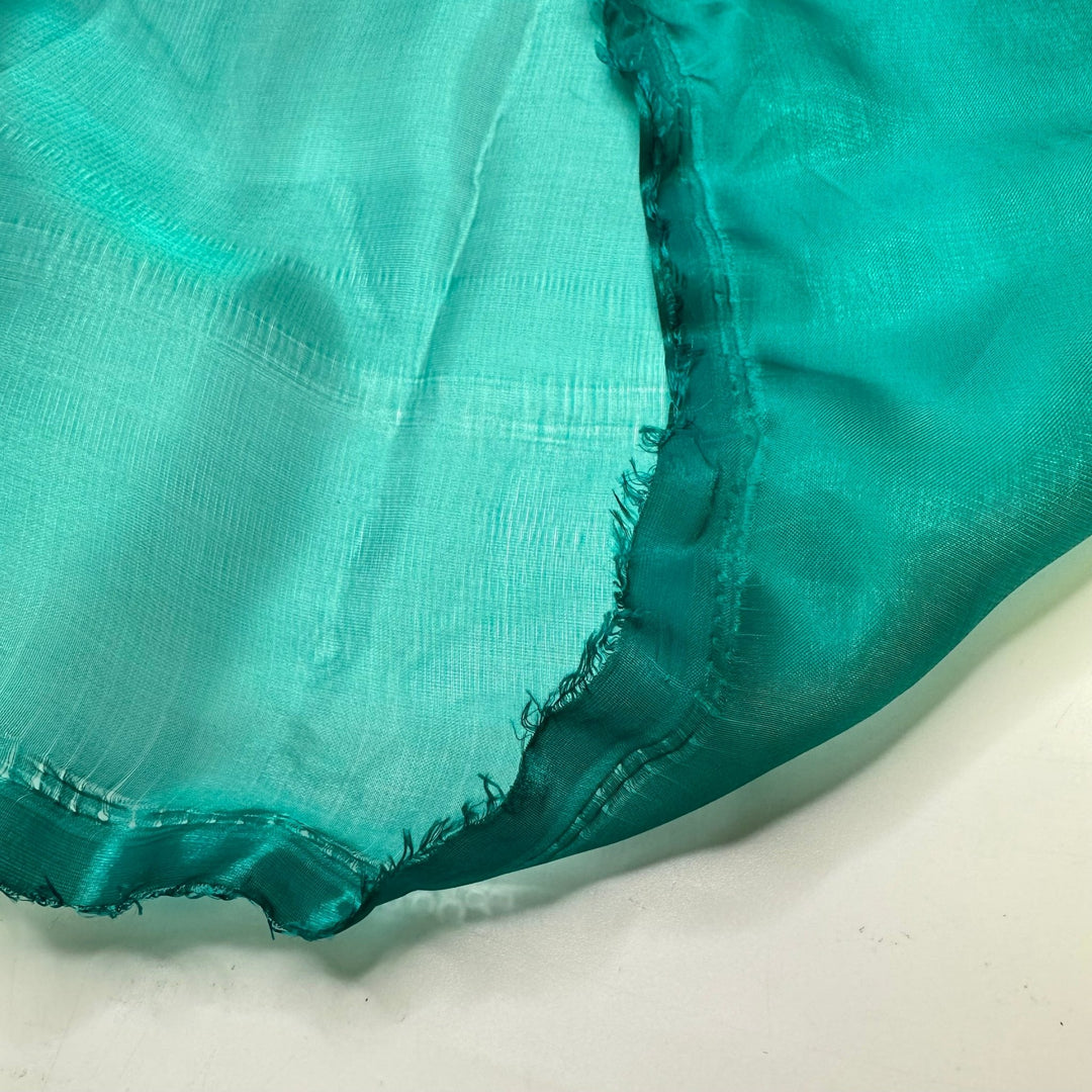 Sea Glass Vase - Organza Poly Woven - Teal Green - 2M Bundle - True Deadstock fabric Fabric by private - Sustainable Textile | FABCYCLE