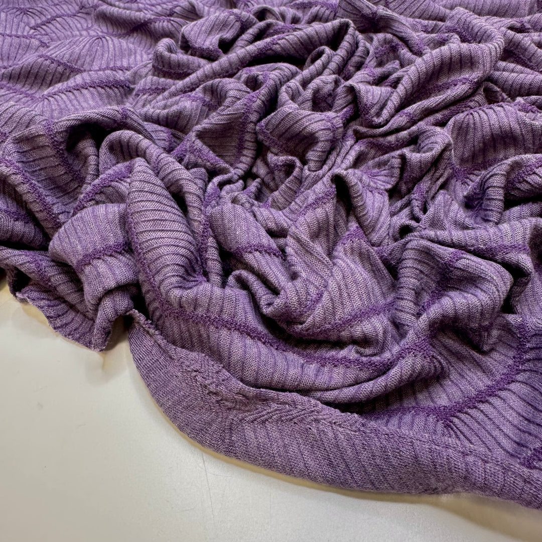 Sea Urchin - Poly/Cotton Knit - Purple Geometric - 2.15M Bundle - True Deadstock fabric Fabric by private - Sustainable Textile | FABCYCLE