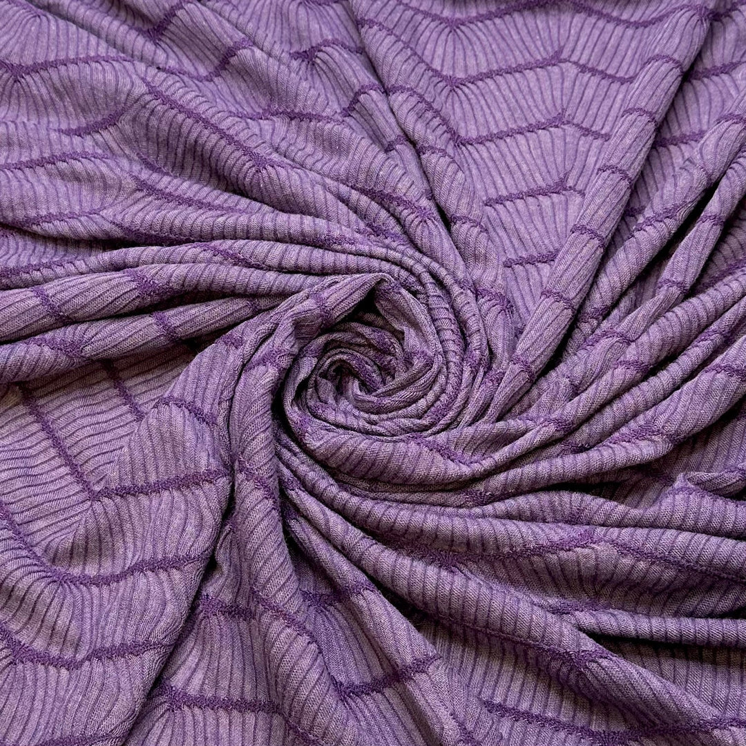 Sea Urchin - Poly/Cotton Knit - Purple Geometric - 2.15M Bundle - True Deadstock fabric Fabric by private - Sustainable Textile | FABCYCLE