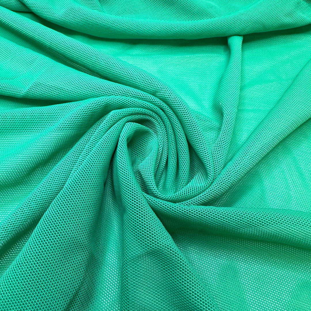 Seagrass - Mesh Poly/Spandex Knit - Green - 1.85M Bundle - True Deadstock fabric Fabric by private - Sustainable Textile | FABCYCLE