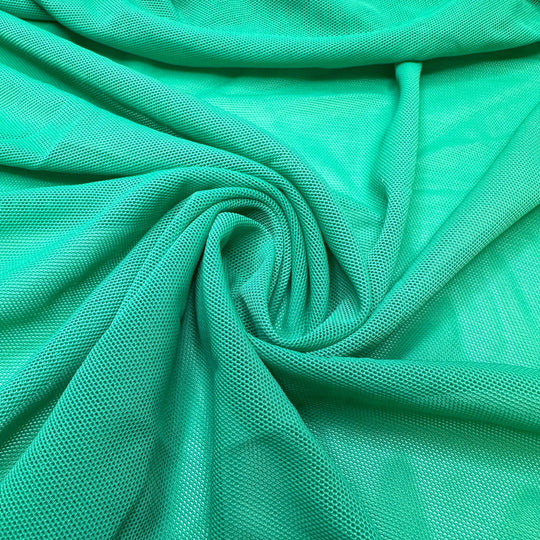 Seagrass - Mesh Poly/Spandex Knit - Green - 1.85M Bundle - True Deadstock fabric Fabric by private - Sustainable Textile | FABCYCLE