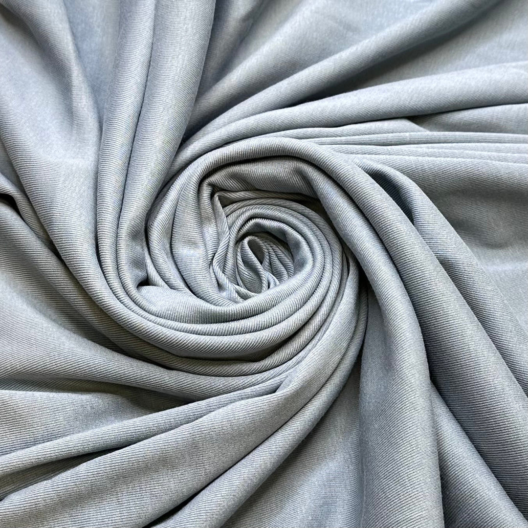 Seam Ripping And Trying Again - Copper Infused Rib Knit Cotton/Poly Knit - Light Blue/Grey - 0.9M Bundle - True Deadstock fabric Fabric by private - Sustainable Textile | FABCYCLE