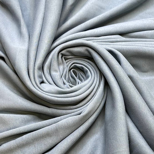 Seam Ripping And Trying Again - Copper Infused Rib Knit Cotton/Poly Knit - Light Blue/Grey - 0.9M Bundle - True Deadstock fabric Fabric by private - Sustainable Textile | FABCYCLE