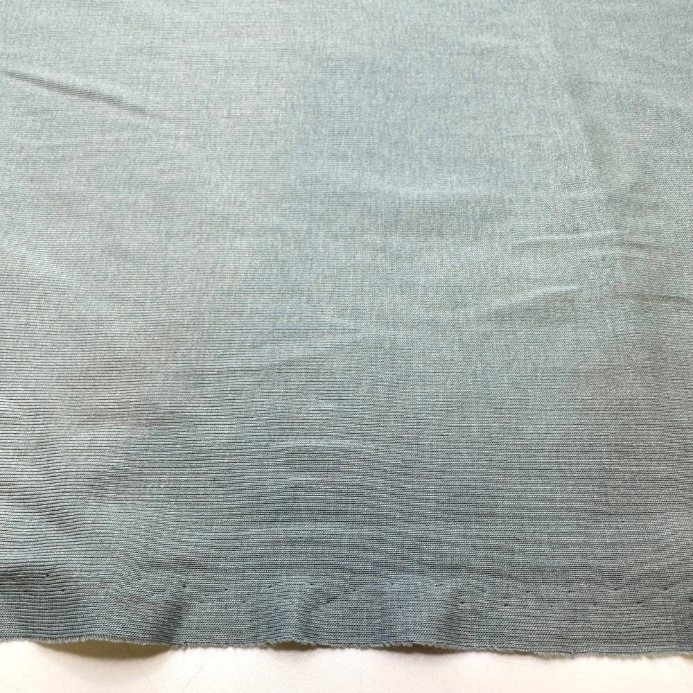 Seam Ripping And Trying Again - Copper Infused Rib Knit Cotton/Poly Knit - Light Blue/Grey - 0.9M Bundle - True Deadstock fabric Fabric by private - Sustainable Textile | FABCYCLE