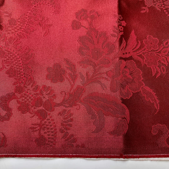 Seasonal Toss Cushions - Interfacing Backing Jacquard Poly Woven - Burgundy Damask - 2M Bundle - True Deadstock fabric Fabric by private - Sustainable Textile | FABCYCLE