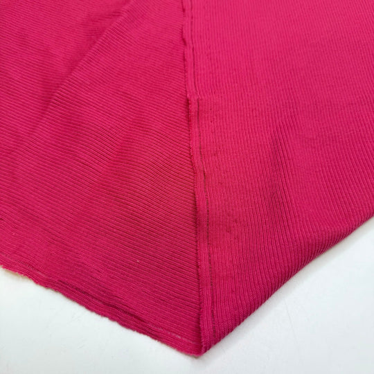 See You Next Year - Rib Knit Natural Blend Knit - Pink - 1M Bundle - True Deadstock fabric Fabric by private - Sustainable Textile | FABCYCLE