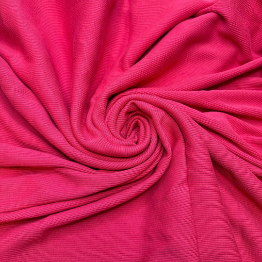 See You Next Year - Rib Knit Natural Blend Knit - Pink - 1M Bundle - True Deadstock fabric Fabric by private - Sustainable Textile | FABCYCLE