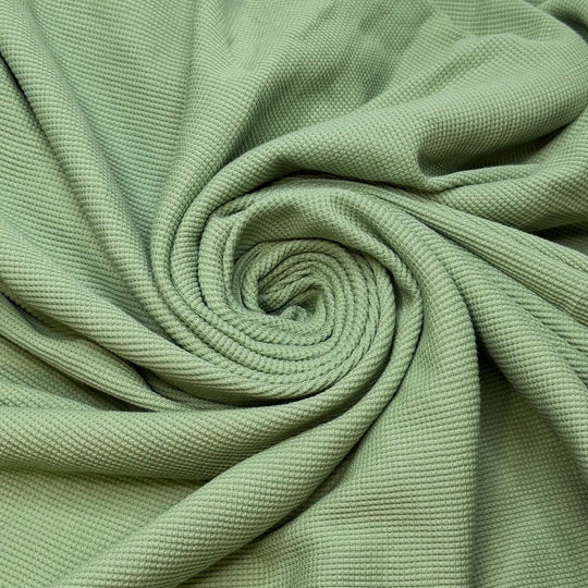 Seedling Sprouts - Waffle Knit Cotton Knit - Mint Green - 2.5M Bundle - True Deadstock fabric Fabric by private - Sustainable Textile | FABCYCLE