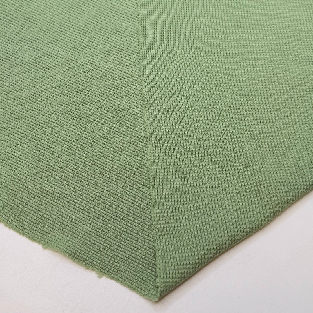 Seedling Sprouts - Waffle Knit Cotton Knit - Mint Green - 2.5M Bundle - True Deadstock fabric Fabric by private - Sustainable Textile | FABCYCLE