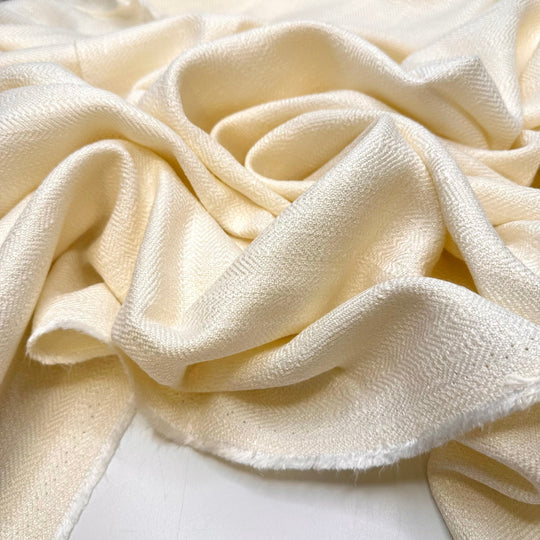 Seeds Floating In The Wind - Twill Weave Cotton Blend Woven - Cream - 2.6M Bundle - True Deadstock fabric Fabric by private - Sustainable Textile | FABCYCLE