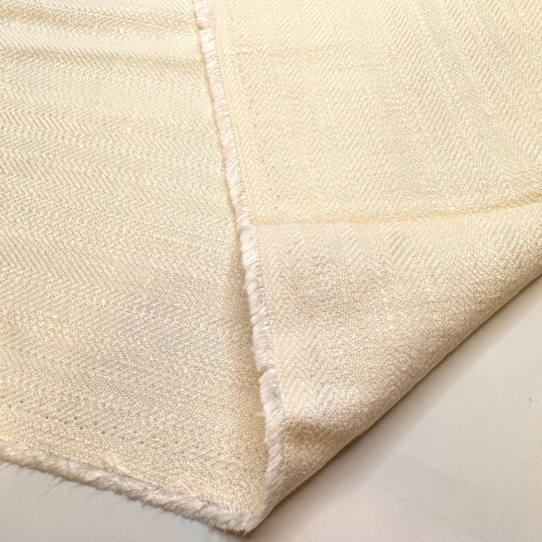Seeds Floating In The Wind - Twill Weave Cotton Blend Woven - Cream - 2.6M Bundle - True Deadstock fabric Fabric by private - Sustainable Textile | FABCYCLE