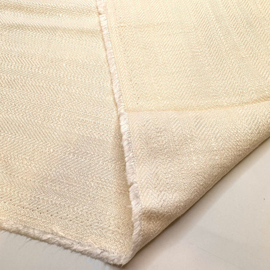 Seeds Floating In The Wind - Twill Weave Cotton Blend Woven - Cream - 2.6M Bundle - True Deadstock fabric Fabric by private - Sustainable Textile | FABCYCLE