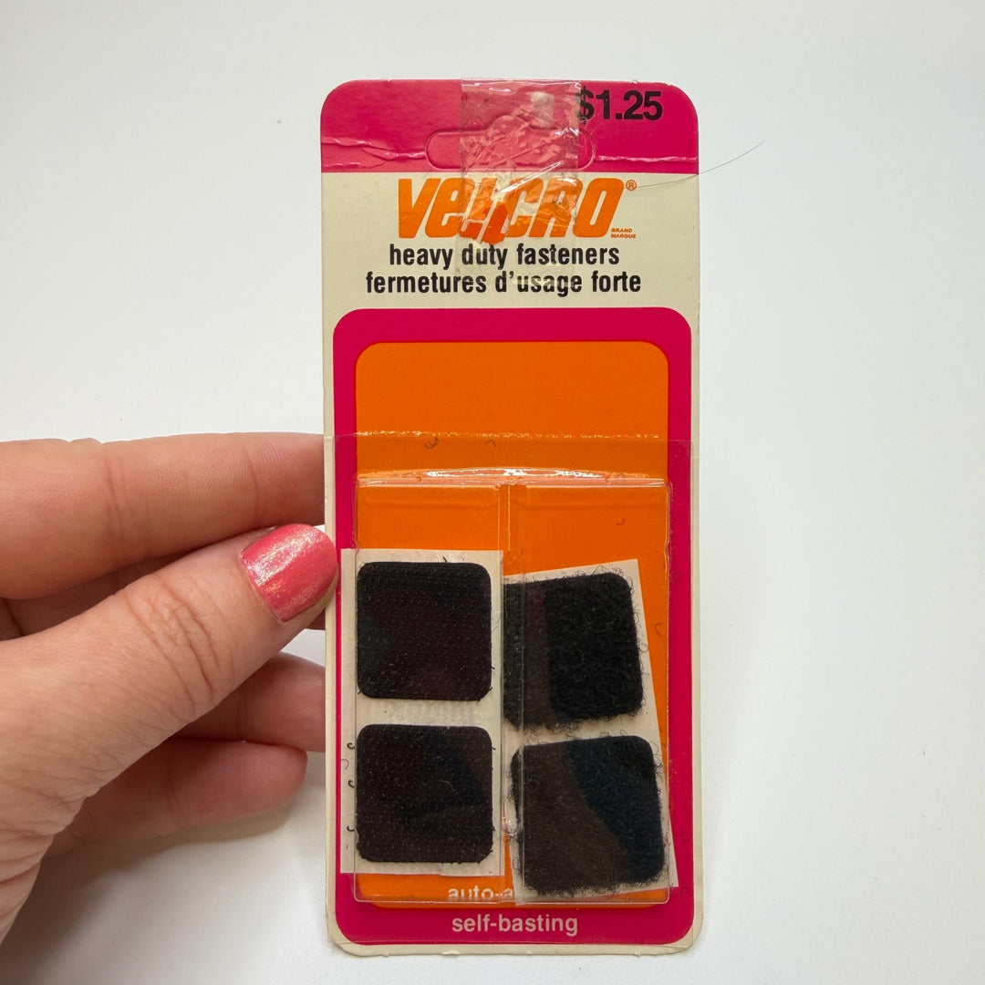 Self Basting Squares Velcro - Black - Individual - True Deadstock supplies Fabric by private - Sustainable Textile | FABCYCLE