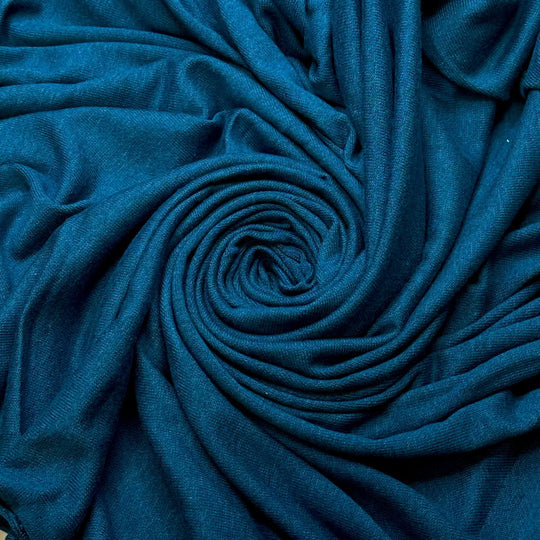 Self Care Day - Rayon/Cotton Knit - Blue/Teal - Bundles - True Deadstock fabric Fabric by private - Sustainable Textile | FABCYCLE