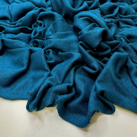 Self Care Day - Rayon/Cotton Knit - Blue/Teal - Bundles - True Deadstock fabric Fabric by private - Sustainable Textile | FABCYCLE