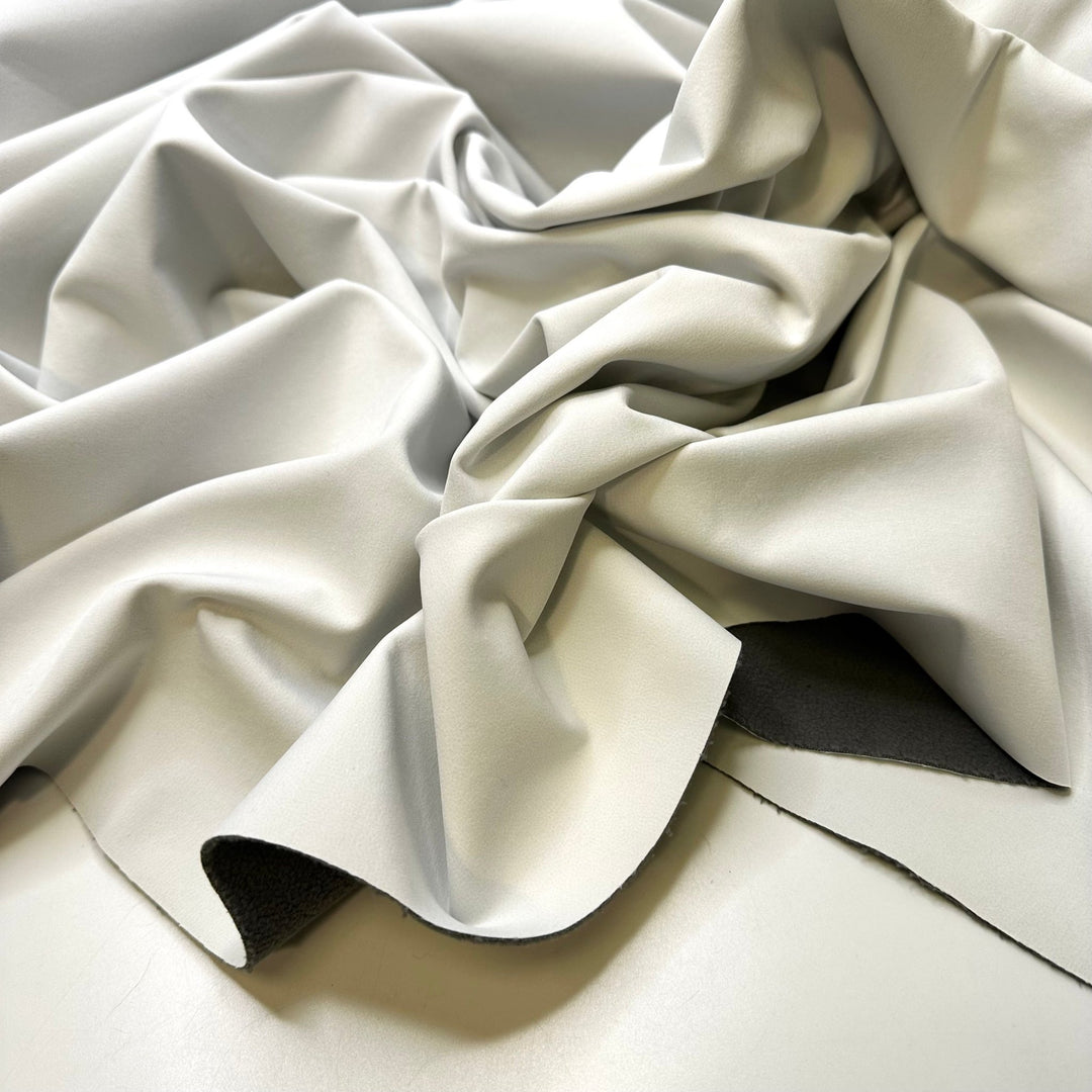 Sending Ripples Through The System - Soft Shell Fleece Nylon/Poly Knit - White/Grey - Bundles - True Deadstock fabric Fabric by private - Sustainable Textile | FABCYCLE