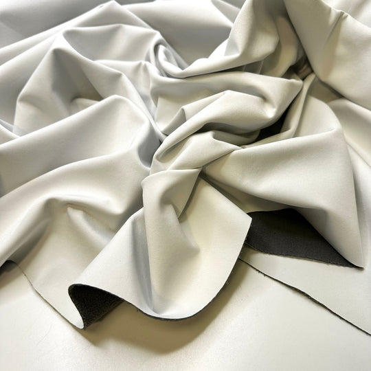 Sending Ripples Through The System - Soft Shell Fleece Nylon/Poly Knit - White/Grey - Bundles - True Deadstock fabric Fabric by private - Sustainable Textile | FABCYCLE