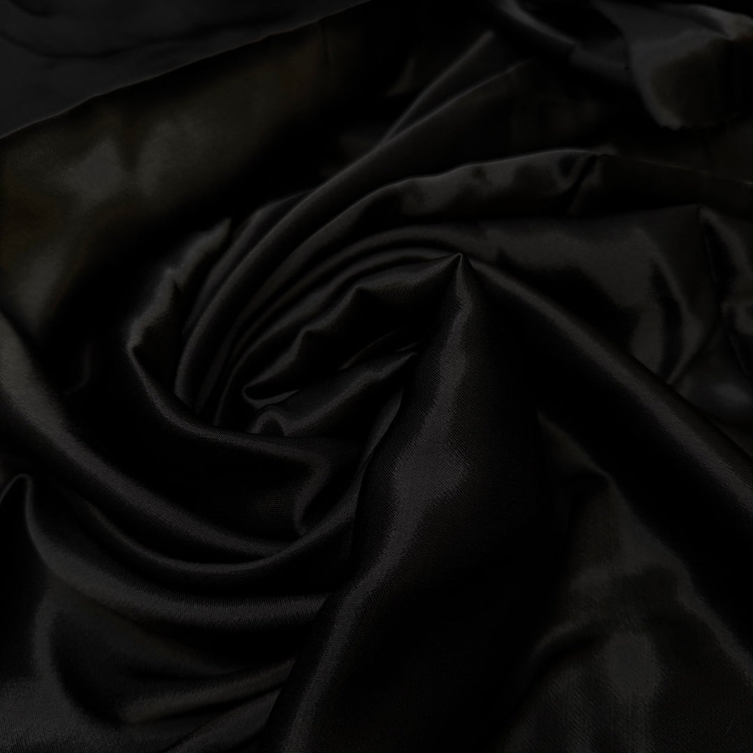 Sending RSVPs - Satin Cotton Blend Woven - Black - 2M Bundle - True Deadstock fabric Fabric by private - Sustainable Textile | FABCYCLE