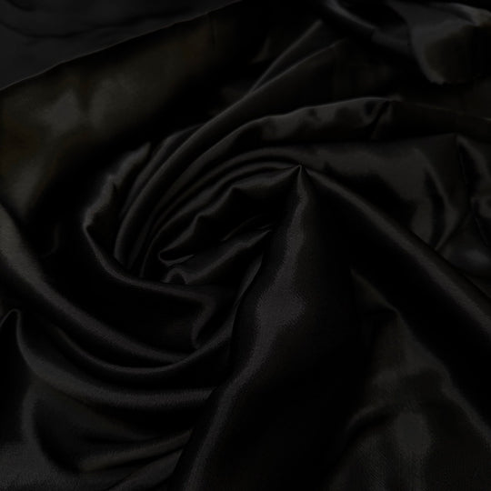 Sending RSVPs - Satin Cotton Blend Woven - Black - 2M Bundle - True Deadstock fabric Fabric by private - Sustainable Textile | FABCYCLE