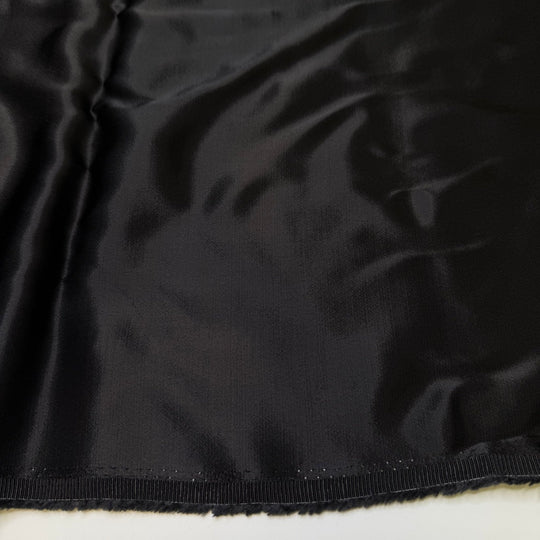 Sending RSVPs - Satin Cotton Blend Woven - Black - 2M Bundle - True Deadstock fabric Fabric by private - Sustainable Textile | FABCYCLE