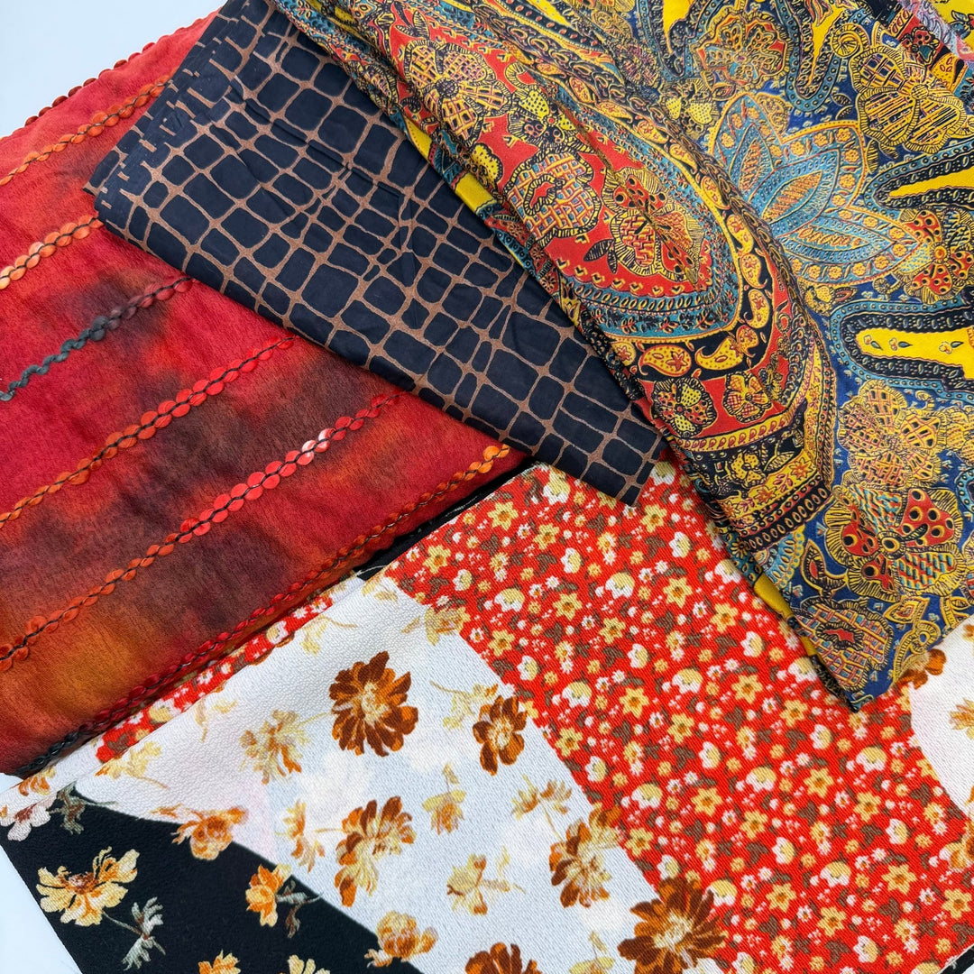 Set on Fire - Small Bundles - Fun 4 Pack - True Deadstock Fabric Fabric by FABCYCLE shop - Sustainable Textile | FABCYCLE
