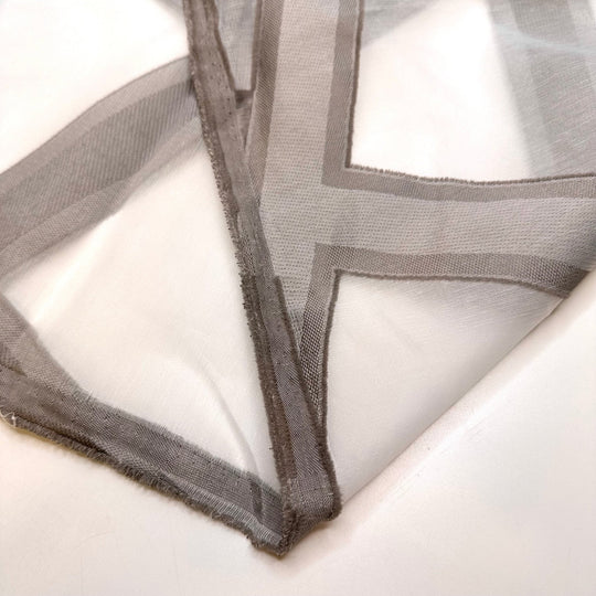 Set The Table - Poly Woven - White/Grey Geometric - 2.75M Bundle - True Deadstock fabric Fabric by private - Sustainable Textile | FABCYCLE