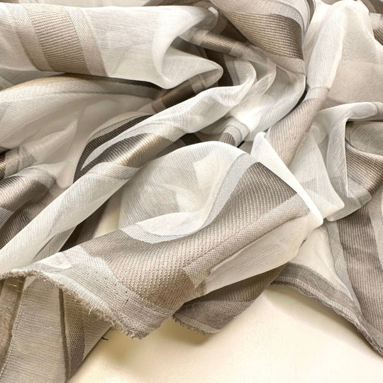 Set The Table - Poly Woven - White/Grey Geometric - 2.75M Bundle - True Deadstock fabric Fabric by private - Sustainable Textile | FABCYCLE