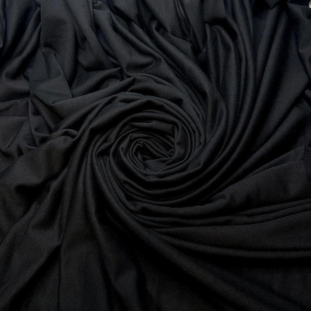 Setting My Alarm Just To Snooze It - French Terry Poly Knit - Black - 2M Bundle - True Deadstock fabric Fabric by private - Sustainable Textile | FABCYCLE