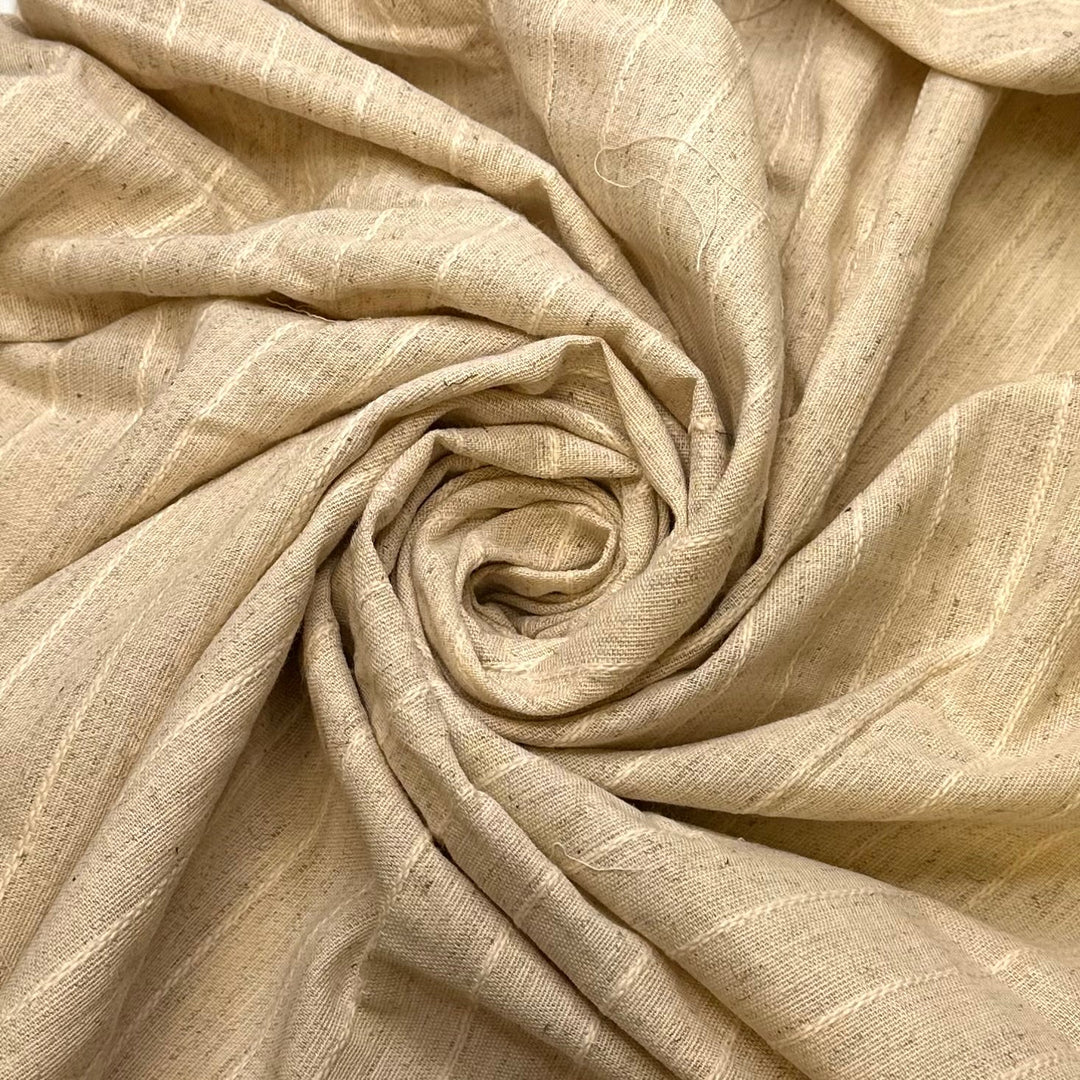 Setting The Scene - Cotton Woven - Cream Pinstripe - 0.9M Bundle - True Deadstock fabric Fabric by private - Sustainable Textile | FABCYCLE