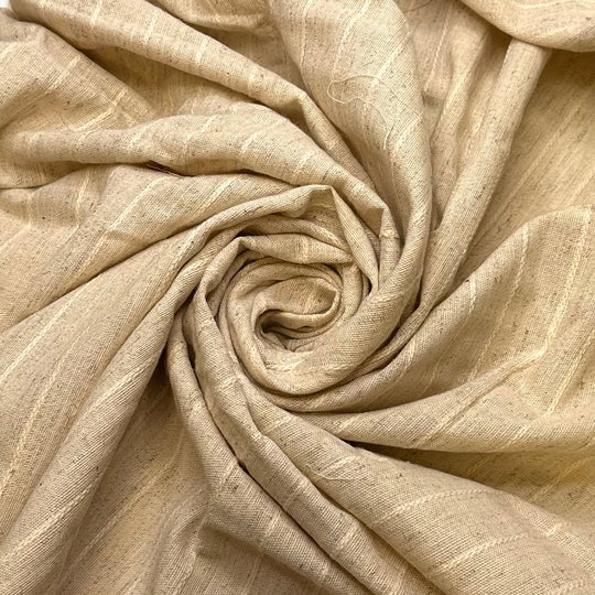 Setting The Scene - Cotton Woven - Cream Pinstripe - 0.9M Bundle - True Deadstock fabric Fabric by private - Sustainable Textile | FABCYCLE