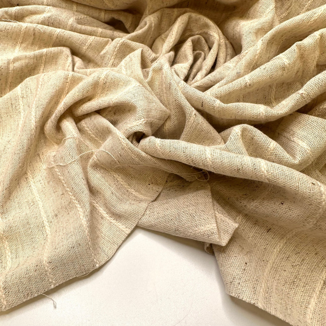 Setting The Scene - Cotton Woven - Cream Pinstripe - 0.9M Bundle - True Deadstock fabric Fabric by private - Sustainable Textile | FABCYCLE