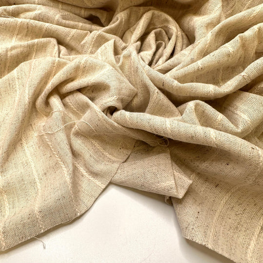 Setting The Scene - Cotton Woven - Cream Pinstripe - 0.9M Bundle - True Deadstock fabric Fabric by private - Sustainable Textile | FABCYCLE