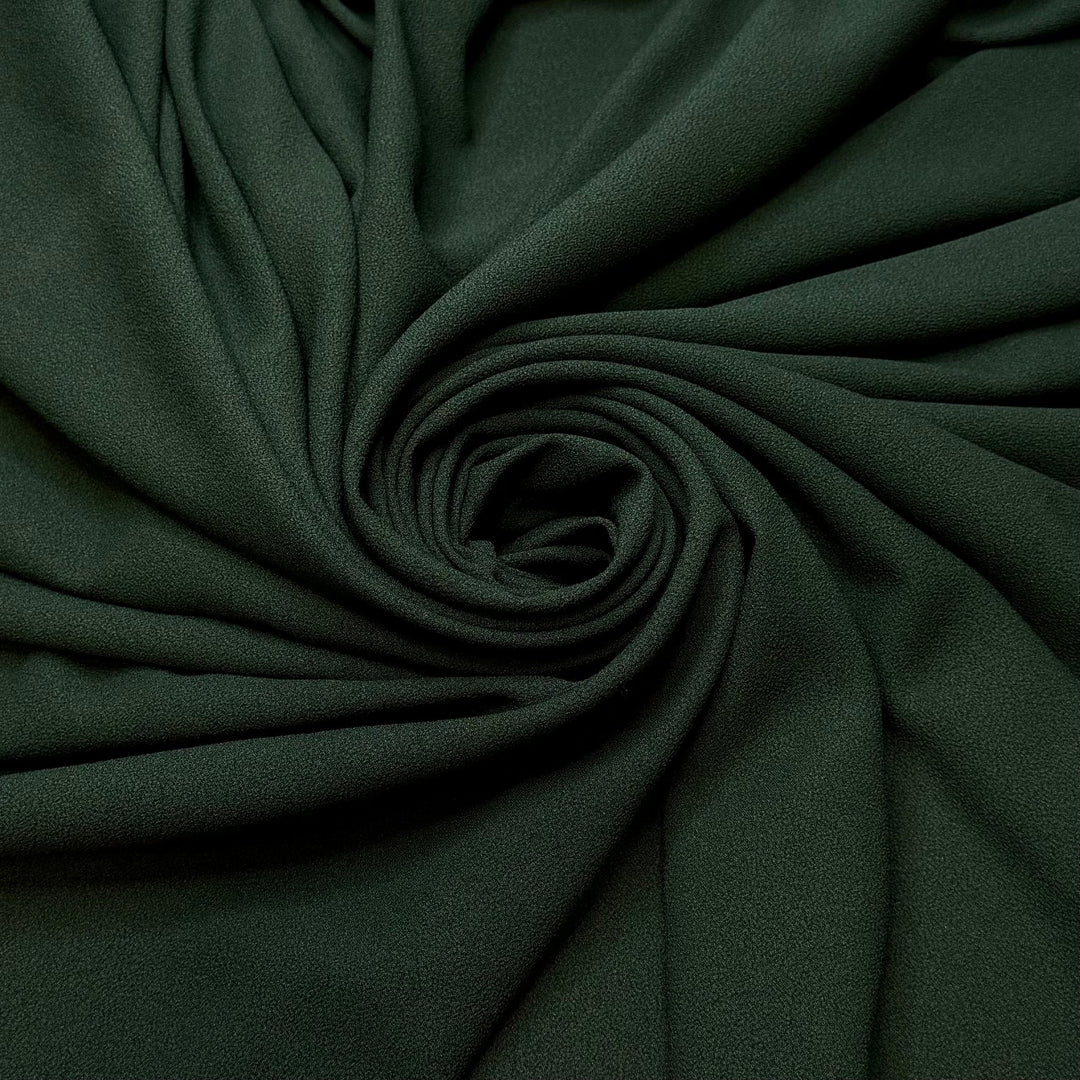 Setting Up The Christmas Tree - Crepe Poly Woven - Dark Green - 2M Bundle - True Deadstock fabric Fabric by private - Sustainable Textile | FABCYCLE