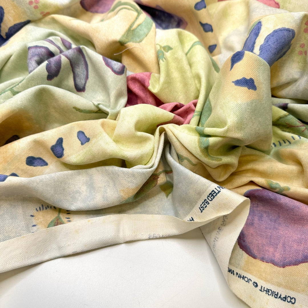 Setting Up The Kids Table - Cotton Woven - Light Multi Floral - 2.2M Bundle - True Deadstock fabric Fabric by private - Sustainable Textile | FABCYCLE